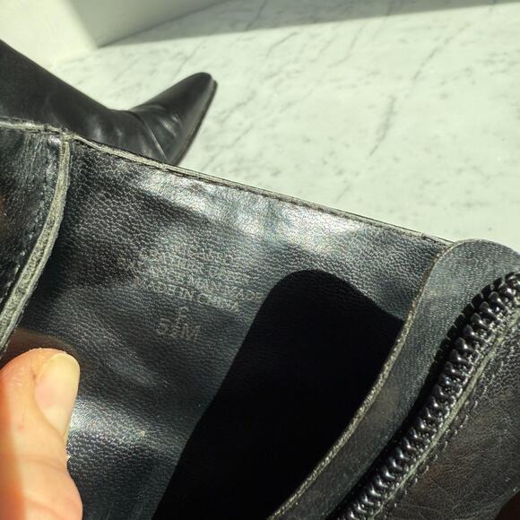 Nine West Black Leather Studded Ankle Booties Size 5.5 - Picture 7 of 7